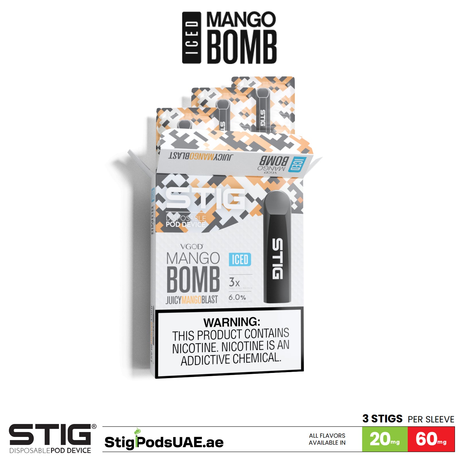 VGOD Stig Iced Mango Bomb Disposable Pods