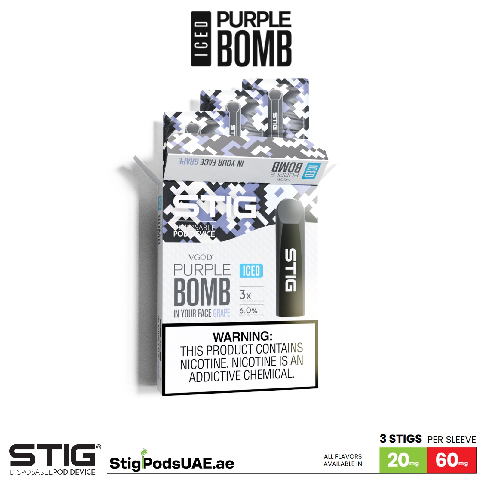 VGOD Stig Iced Purple Bomb Disposable Pods
