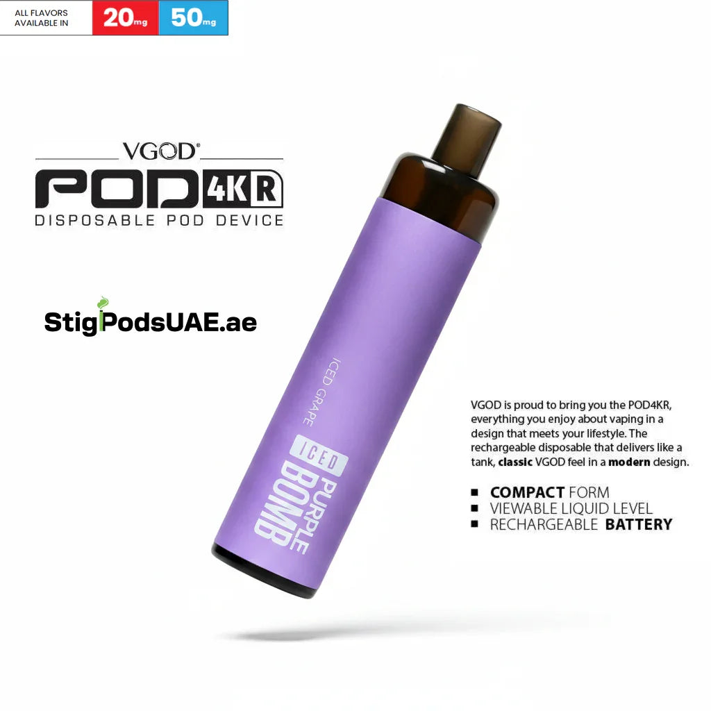 VGOD 4KR Iced Purple Bomb Disposable Pods