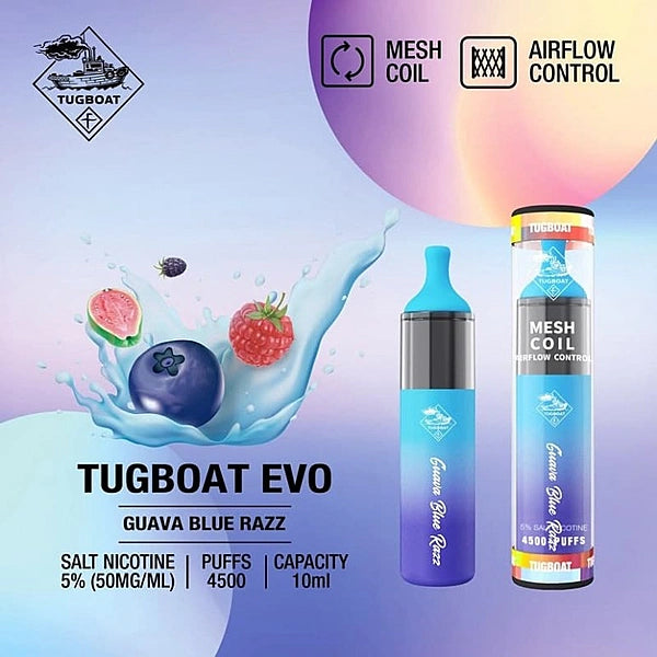 Tugboat EVO Guava Blue Razz Disposable Pods