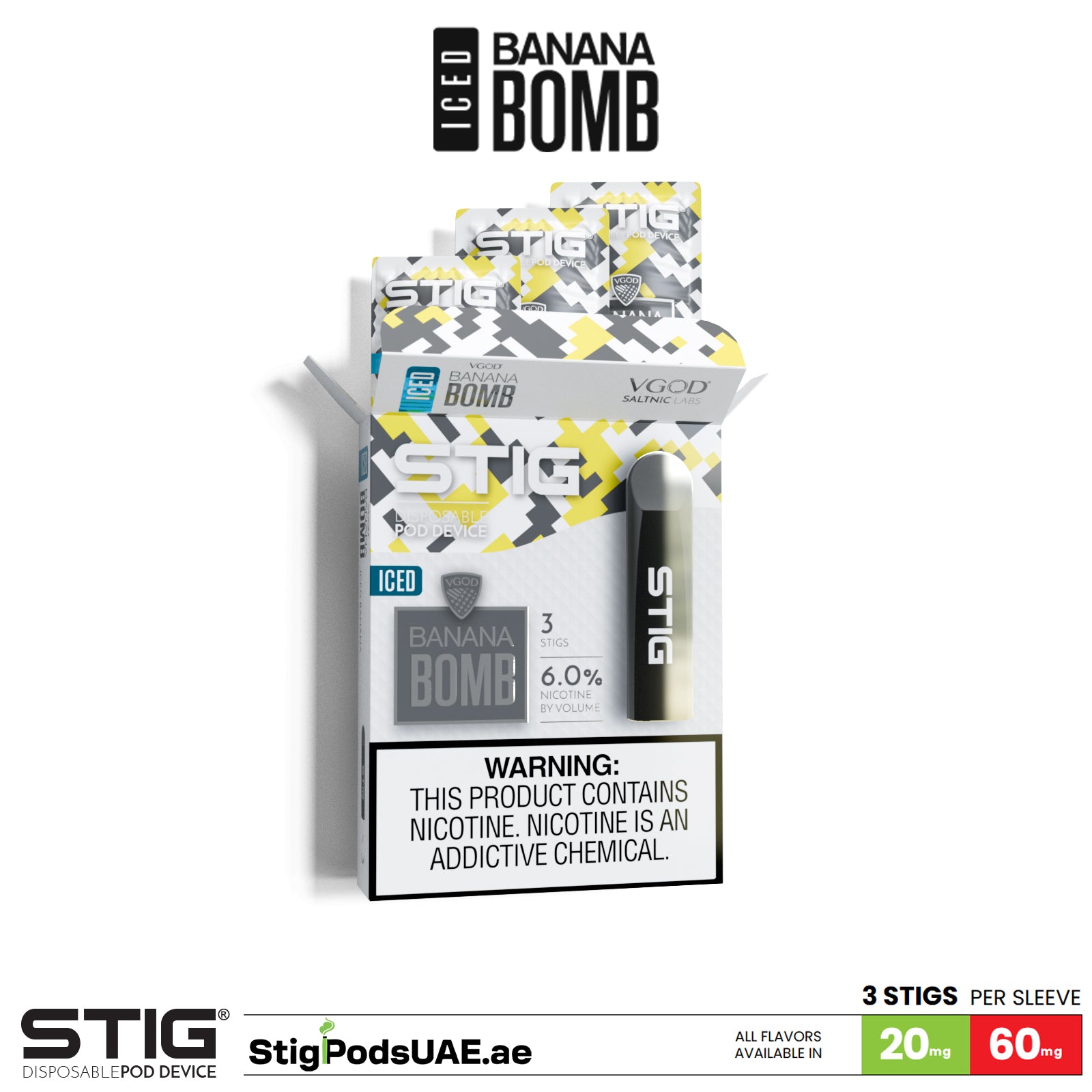 VGOD Stig Iced Banana Bomb Disposable Pods