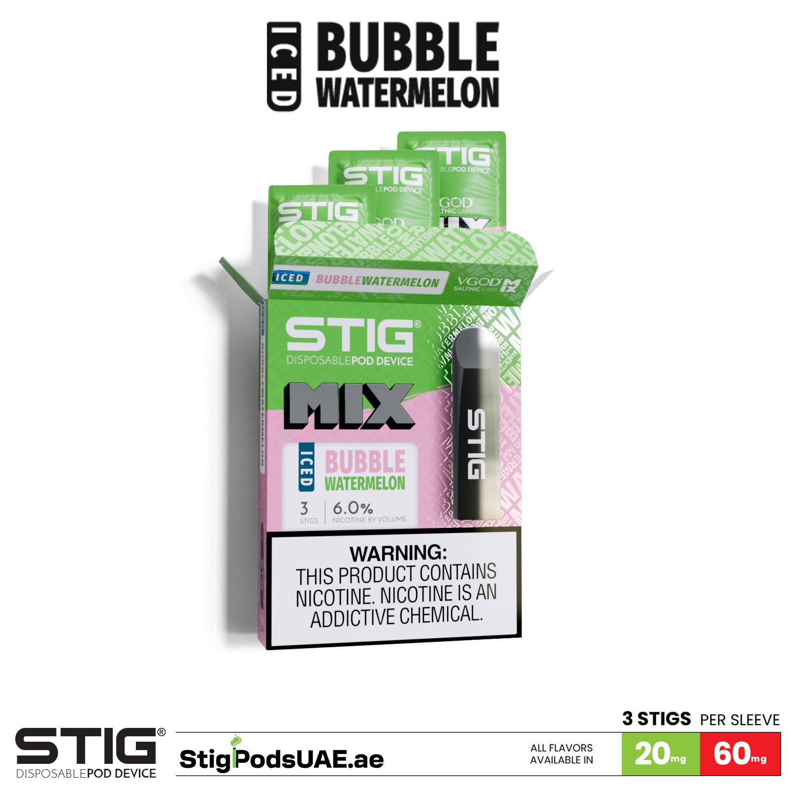 VGOD Stig Mix Bubble Watermelon Disposable Pods
