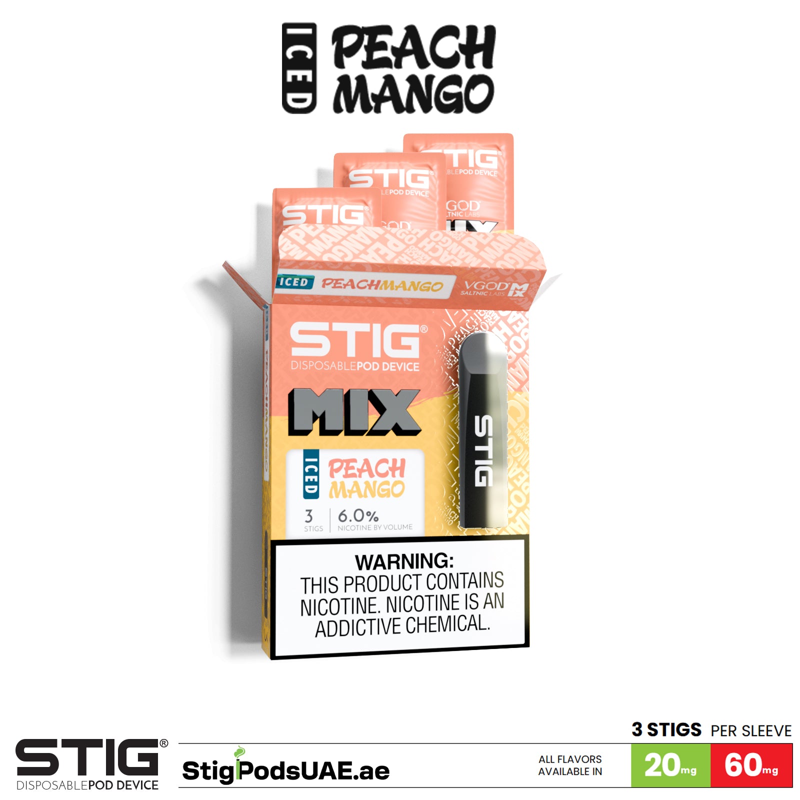 VGOD Stig Mix Peach Mango Disposable Pods